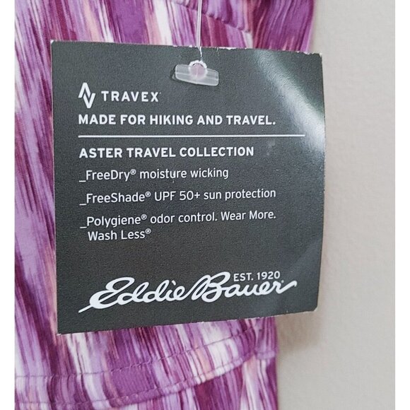 Eddie Bauer Wrap Dress V Neck Sleeveless Tie Dye Women's  Large NEW - Picture 2 of 5